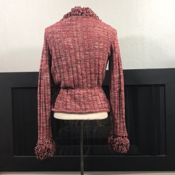 JHCollectibles Knit Ruffle Collar Cardigan Sweater.       Size PM - Picture 4 of 11